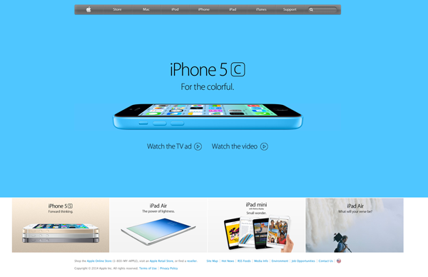 Apple homepage.